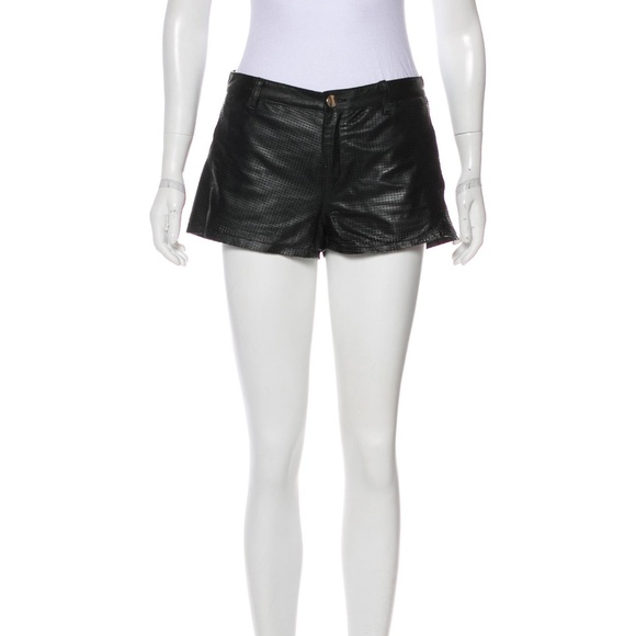 LAMARQUE COLLECTION Laser-Cut Leather Shorts- SZ 0 - Picture 1 of 6